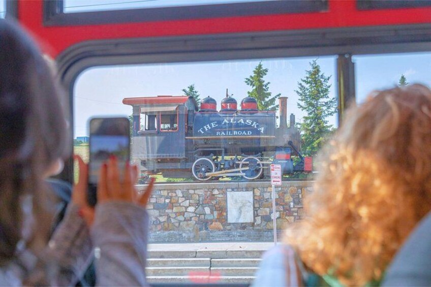 photo of mini train from inside trolley 2