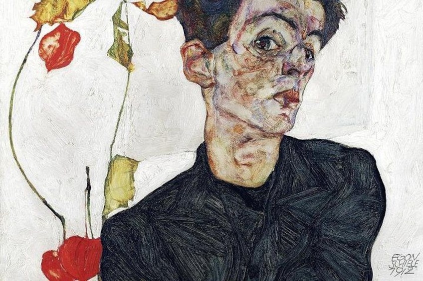 Egon Schiele, Selbstbildnis mit Lampionfrüchten © Leopold Museum, Wien 1