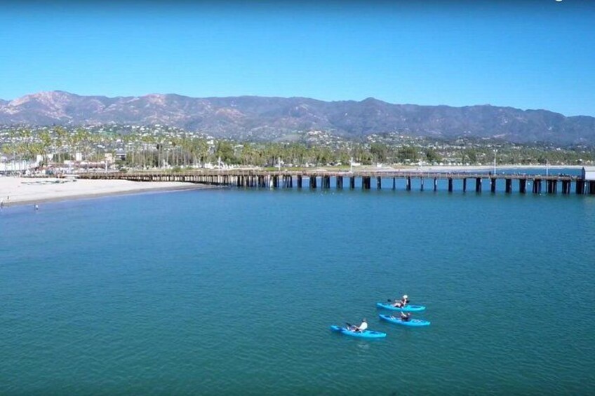 epic view of the Santa Barabra mountains while kayaking in the harbor 2