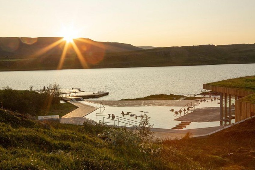 Sunset at Vök Baths 5