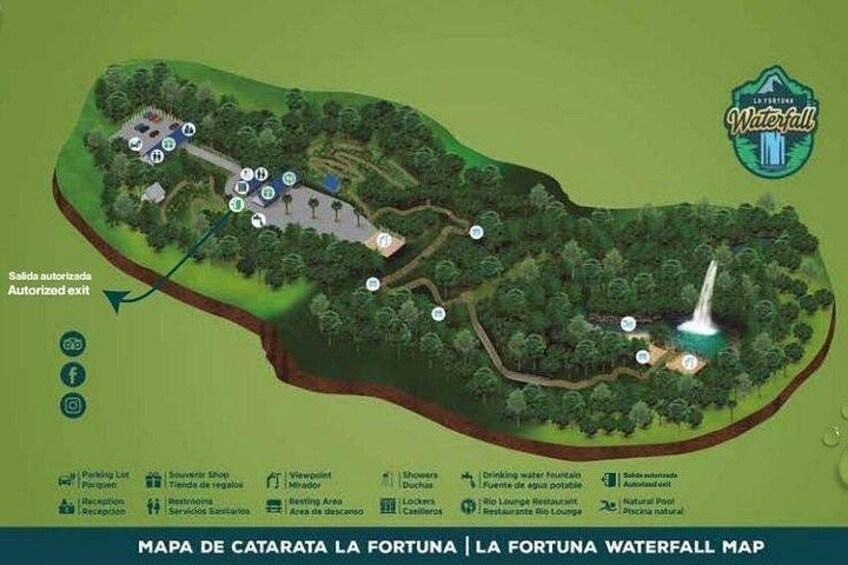 La Fortuna Waterfall map 2