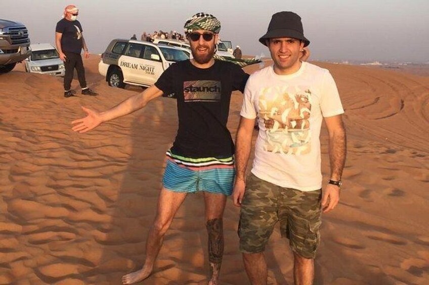 Guest enjoying in Dubai desert during the desert tour 2