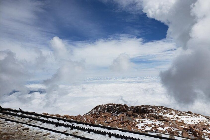 Above the clouds at the summit