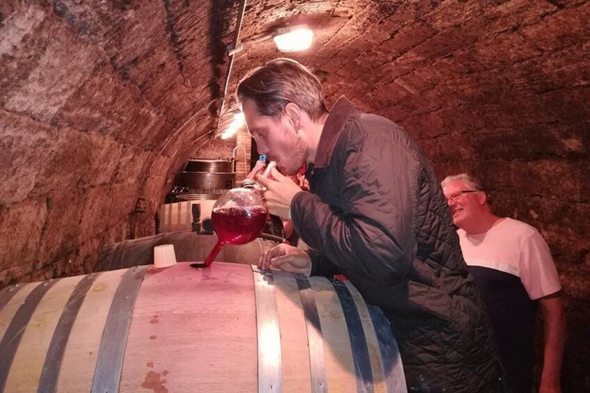 Using a traditional wine thief 3