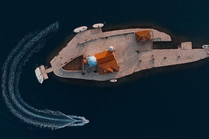 Our Lady of the Rocks island - Drone view 2