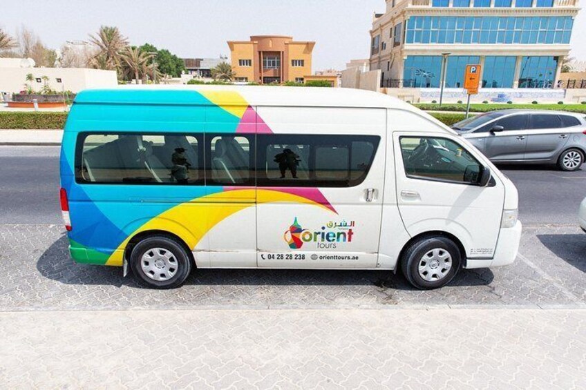 Comfortable vehicles take travelers around Dubai.