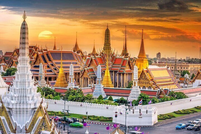 The Bangkok Royal Grand Palace, a magnificent and ornate complex, stands as a symbol of Thailand's rich cultural heritage. (if option with Grand Palace selected)