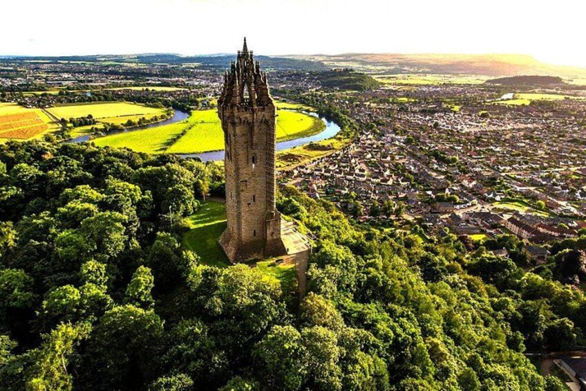 The National Wallace Monument overlooking Stirling and the River Forth. 1