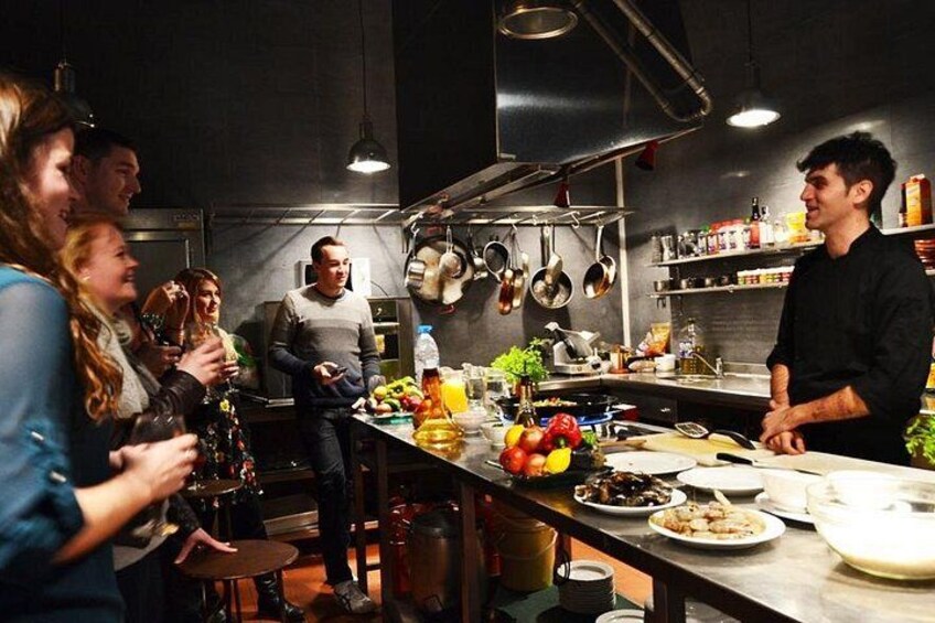 Modern, open kitchen cooking school 2