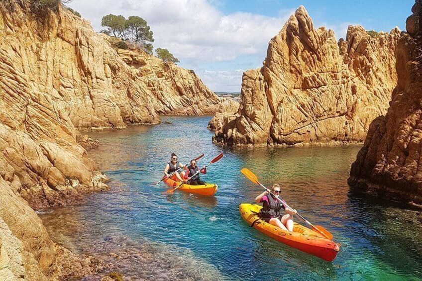 Gently propelling among sand rock formations in the Costa Brava. 5