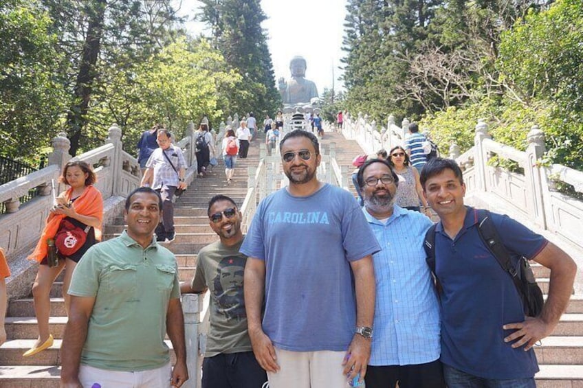 Group photo by the stairs to the Big Buddha 5