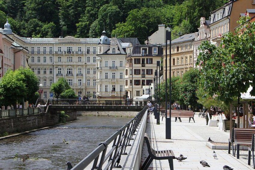 Karlovy Vary including Watchtower and Funicular from Prague 2