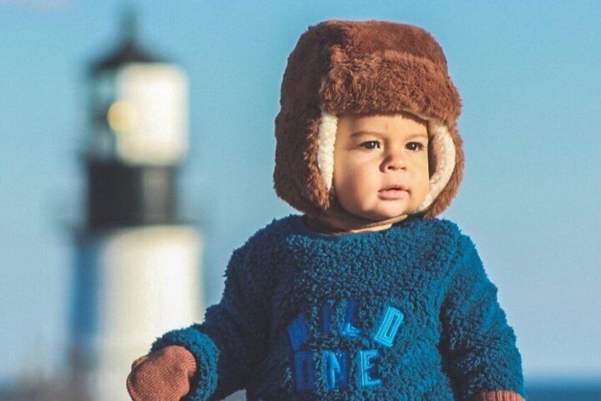 Baby Noah exploring Portland Head Light 5