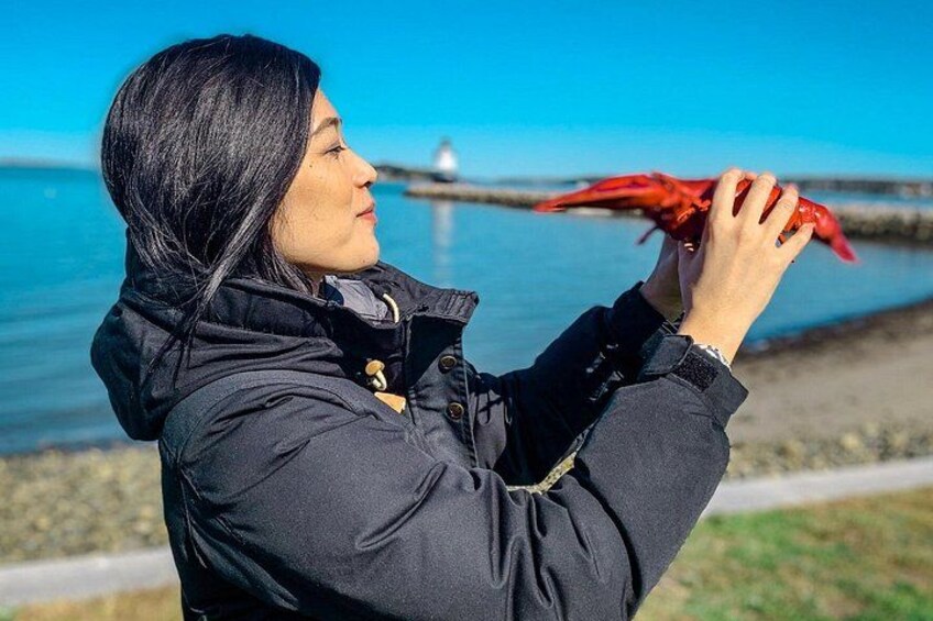 Admiring Johnny the lobster on this sunny fall day 5