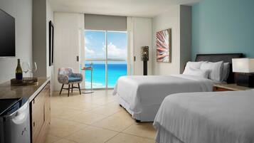 Room, 2 Double Beds, Ocean View | Pillowtop beds, in-room safe, desk, iron/ironing board