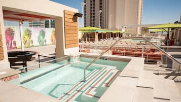 Outdoor pool, a heated pool, pool cabanas (surcharge), pool umbrellas