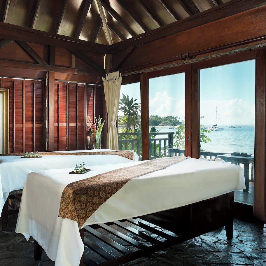 On the beach, sun loungers, beach umbrellas, beach towels