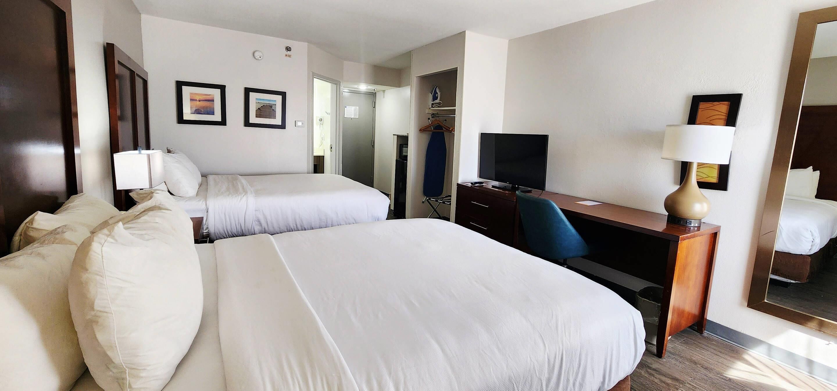 Standard Room, 2 Queen Beds, Non Smoking | Premium bedding, desk, iron/ironing board, free WiFi