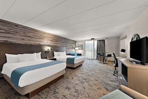 Suite, 2 Queen Beds, Non Smoking, Balcony (Walk-in Shower;Larger Room) | Premium bedding, pillowtop beds, in-room safe, desk