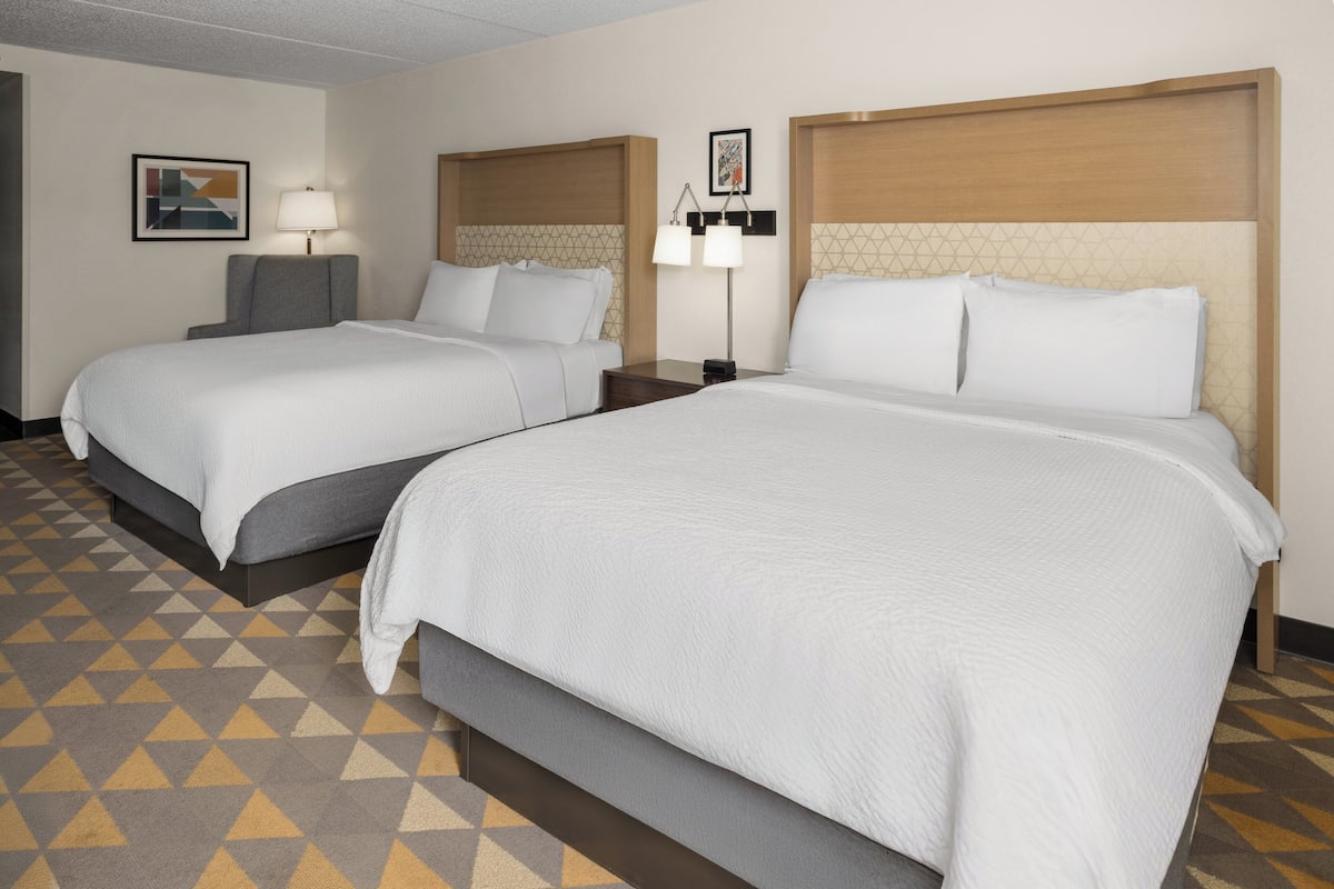 Standard Room, 2 Queen Beds | Desk, laptop workspace, blackout drapes, iron/ironing board