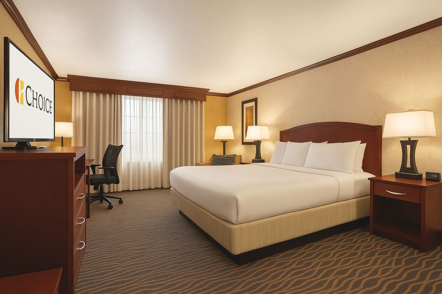 Roupas de cama premium, camas com colchões pillow-top