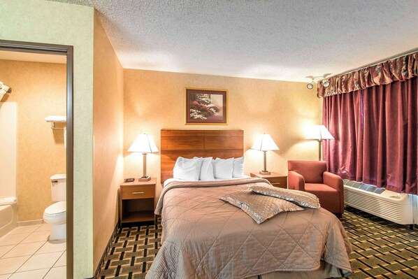 1 bedroom, desk, laptop workspace, iron/ironing board