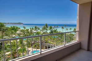 On the beach, white sand, beach towels, beach yoga - Hyatt Regency Guam (Tamuning)