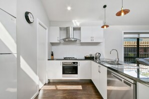 Fridge, microwave, coffee/tea maker, electric kettle