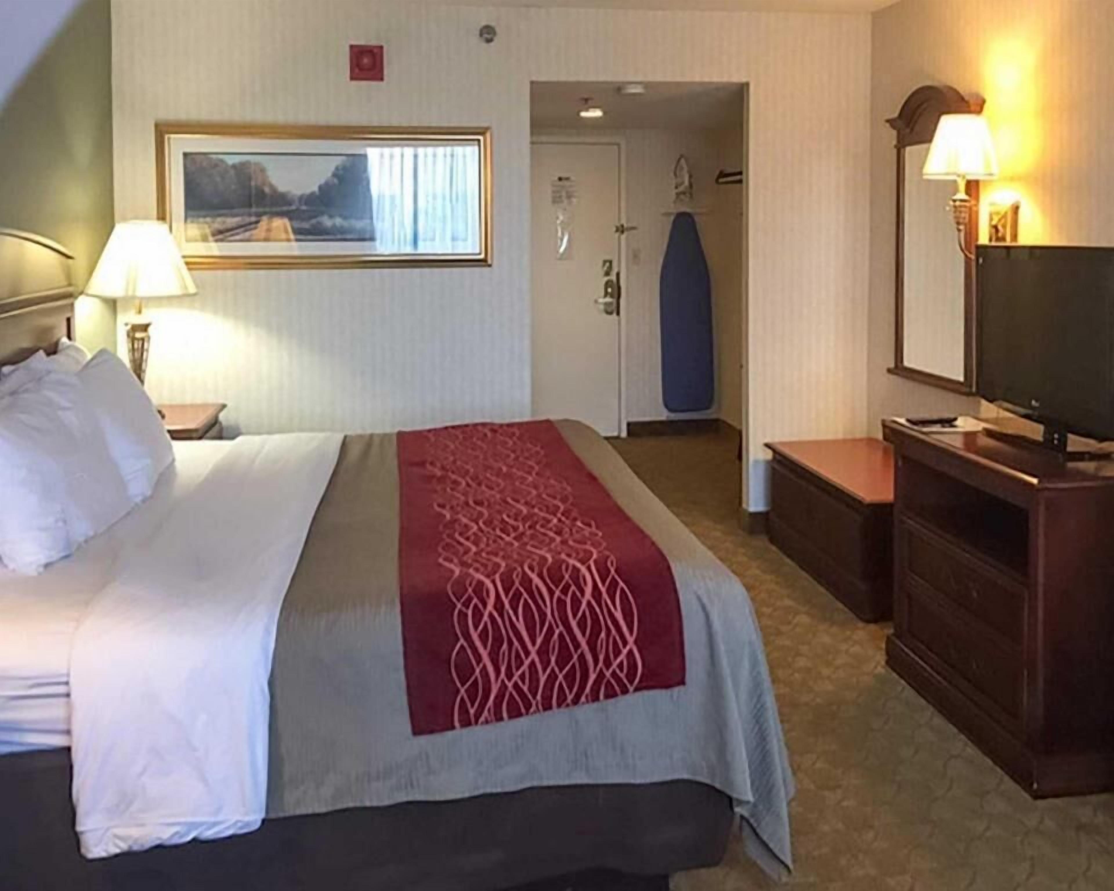 In-room safe, desk, iron/ironing board, free cribs/infant beds