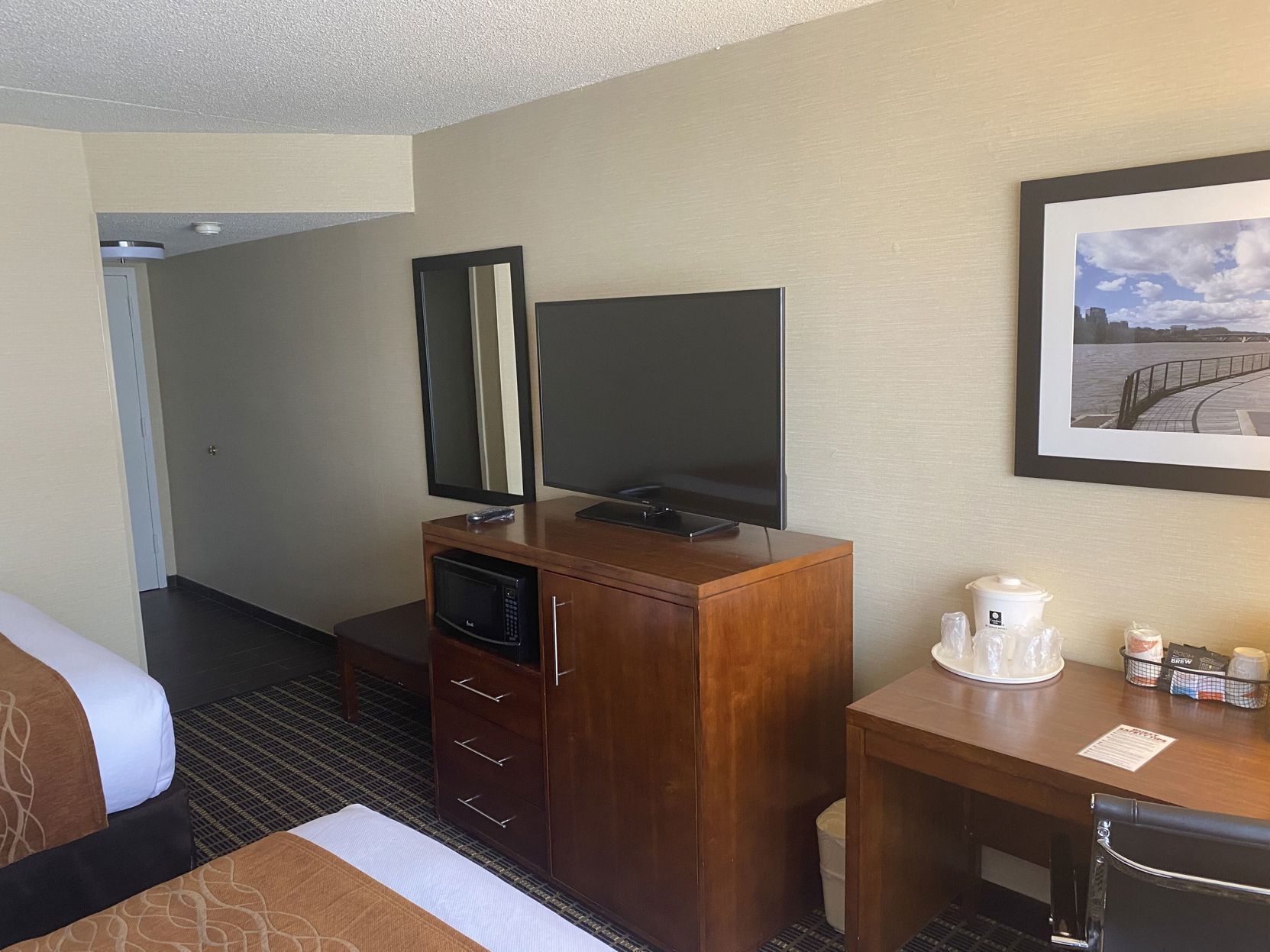 In-room safe, desk, iron/ironing board, free cribs/infant beds