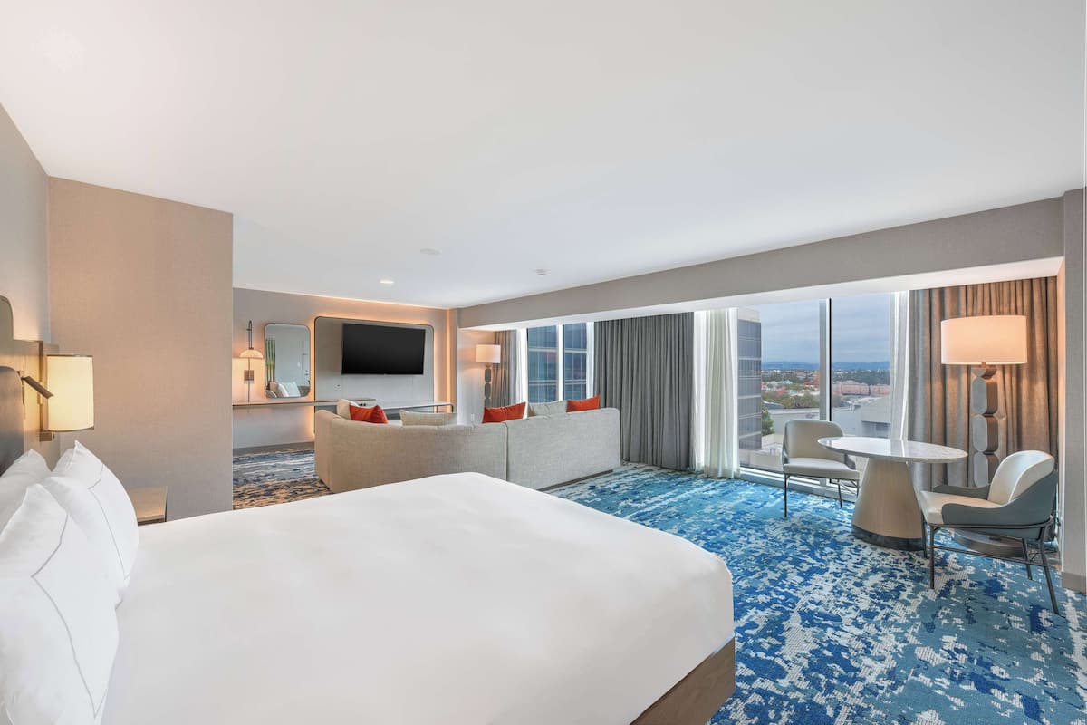 Premium bedding, down comforters, pillowtop beds, in-room safe