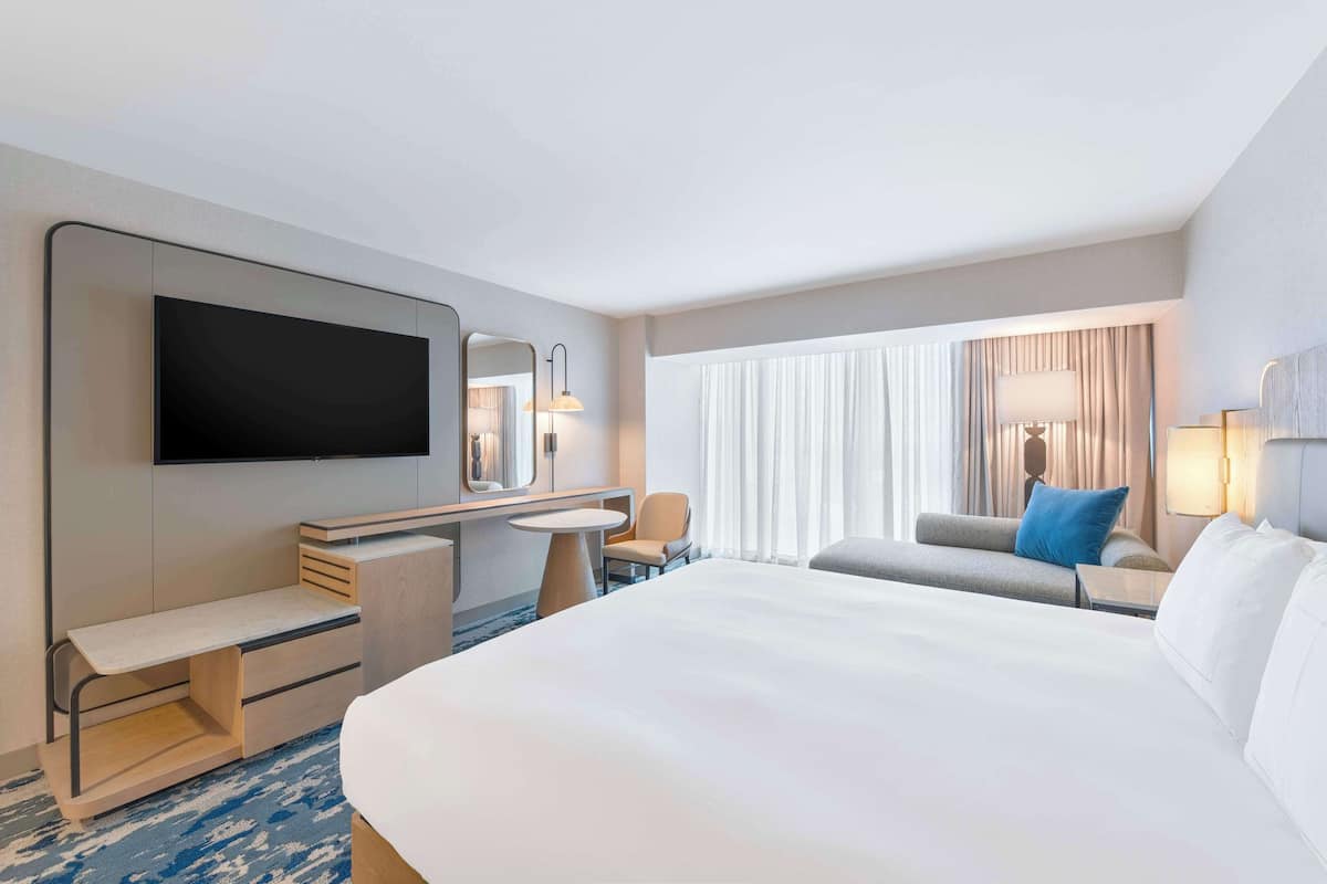 Premium bedding, down comforters, pillowtop beds, in-room safe