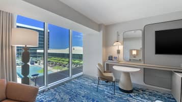 Premium bedding, down comforters, pillowtop beds, in-room safe