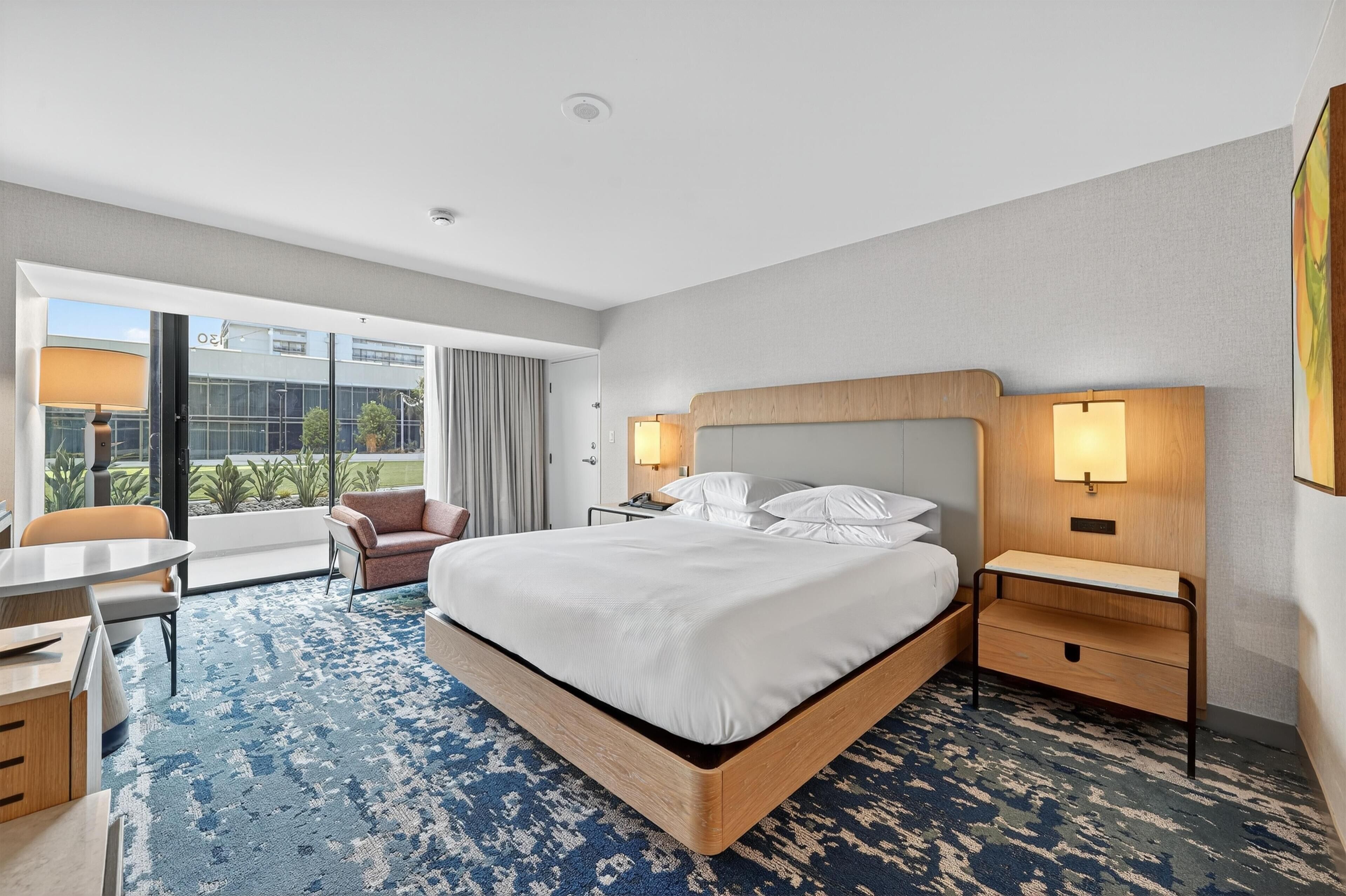 Premium bedding, down comforters, pillowtop beds, in-room safe