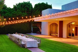 Outdoor banquet area