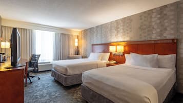 Room, 2 Double Beds, Hearing Accessible (Roll-in Shower) | Desk, iron/ironing board, free cots/infant beds, free WiFi