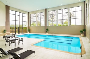 Indoor pool, sun loungers