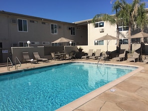 Outdoor pool, pool loungers - Arden Star Hotel (Sacramento)