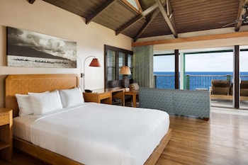 Bungalow, 1 King Bed, Jetted Tub, Oceanfront | Premium bedding, in-room safe, desk, laptop workspace at Hana-Maui Resort, a Destination by Hyatt Residence