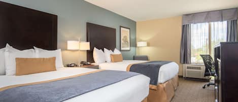 Premium bedding, pillow-top beds, in-room safe, desk