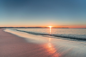 Vlak bij het strand, wit zand