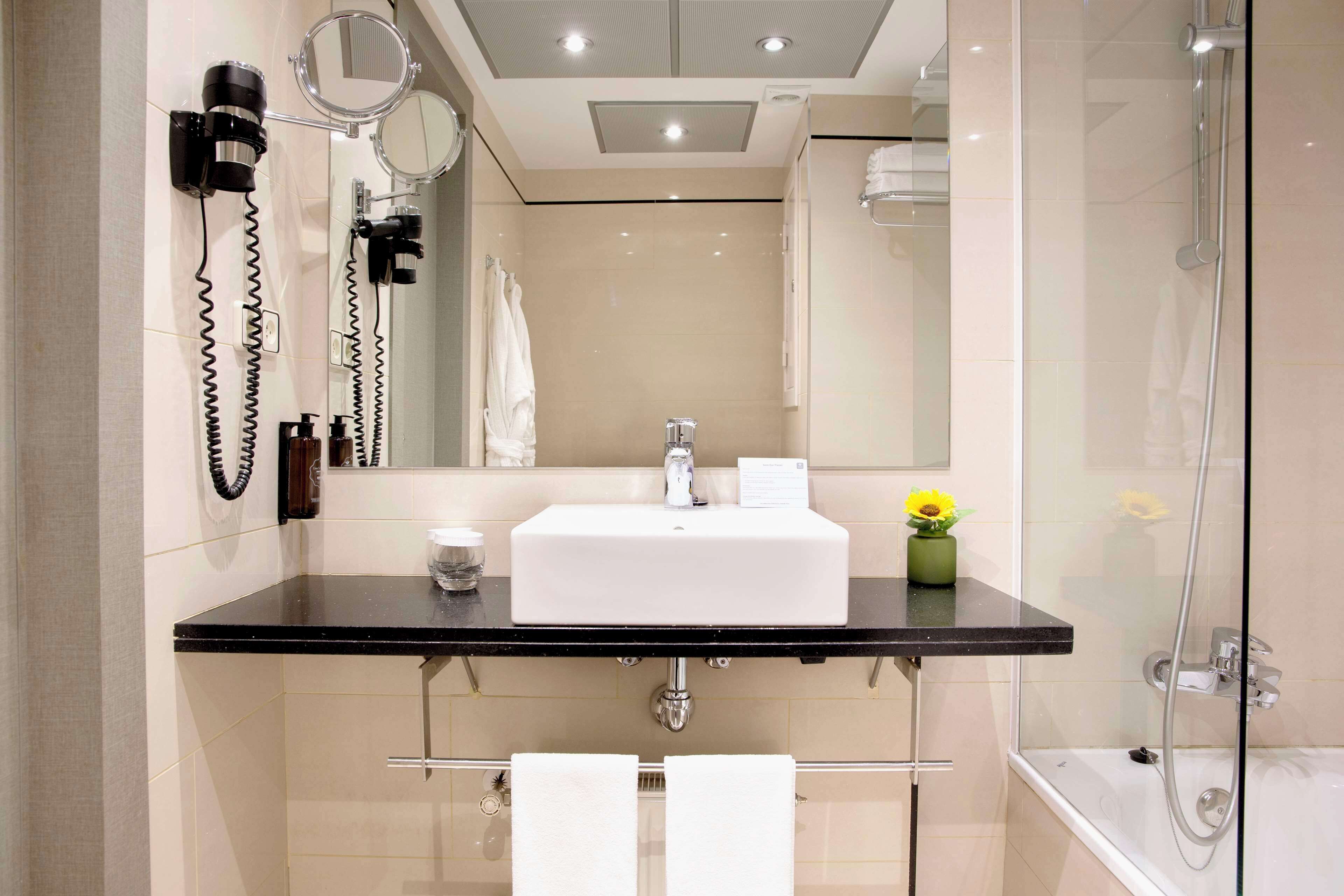 free toiletries, hair dryer, bathrobes, slippers