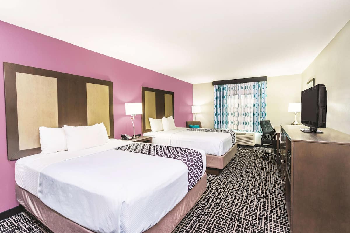 room, 2 queen beds, non smoking | premium bedding, in-room safe, desk, iron/ironing board