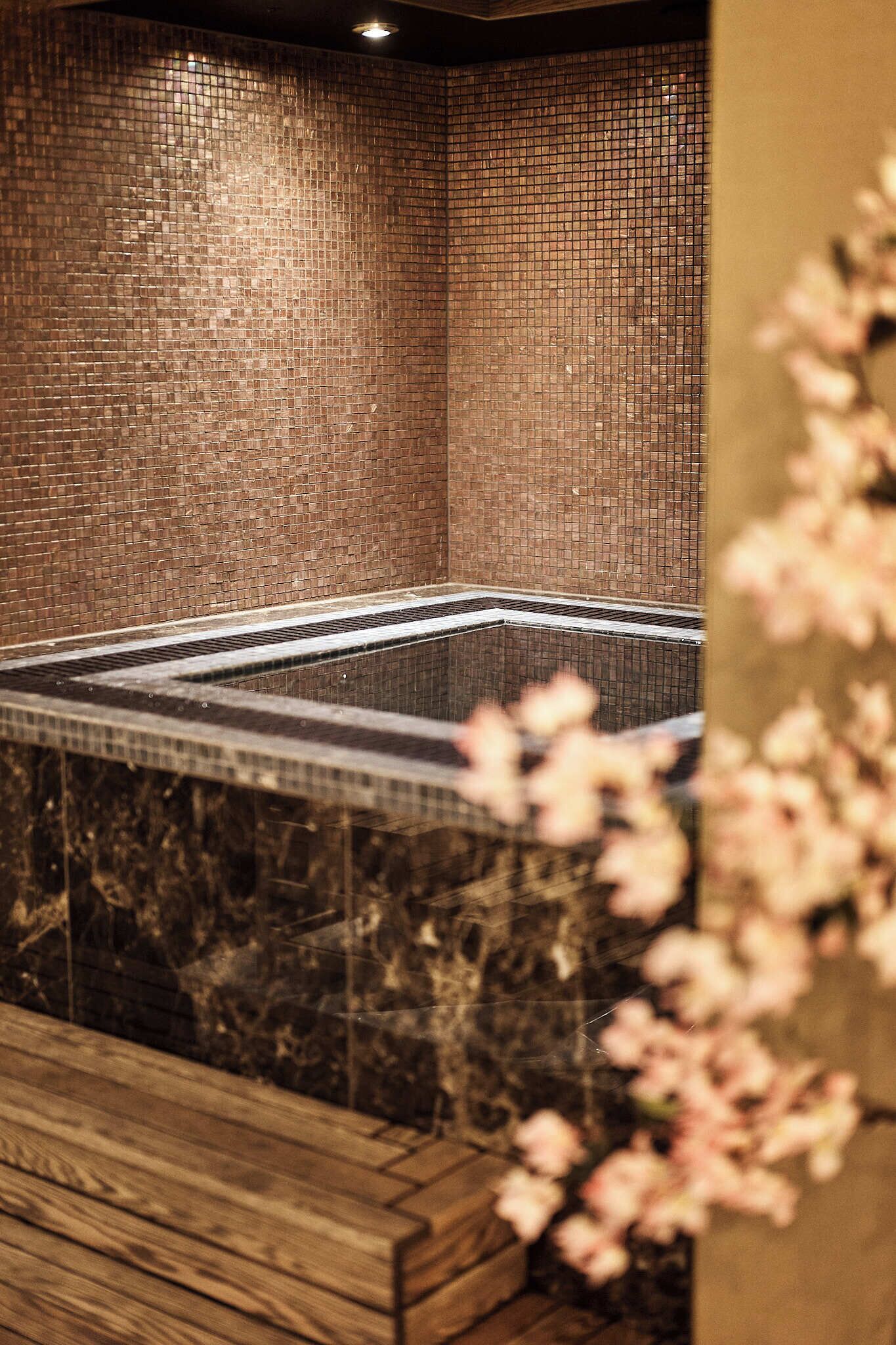 Indoor spa tub