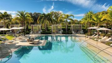 Outdoor pool, free cabanas