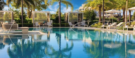 Outdoor pool, free pool cabanas