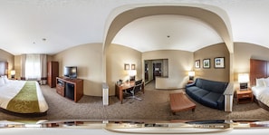 Suite, 1 King Bed, Non Smoking | In-room safe, desk, laptop workspace, iron/ironing board