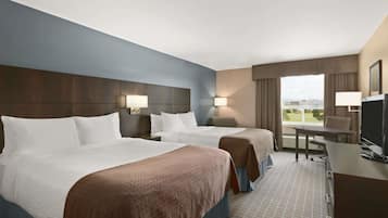 Room, 2 Queen Beds, Refrigerator & Microwave | In-room safe, desk, iron/ironing board, free cribs/infant beds