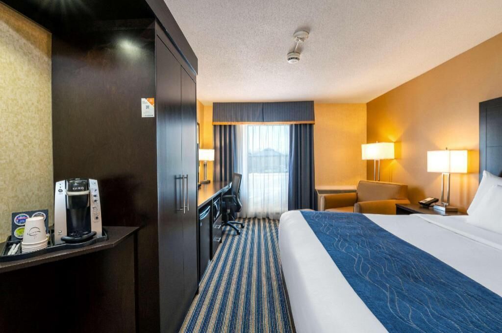 Ropa de cama de alta calidad, escritorio, cortinas opacas