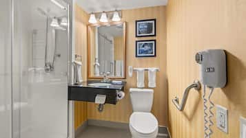 Premium bedding, desk, blackout curtains, soundproofing